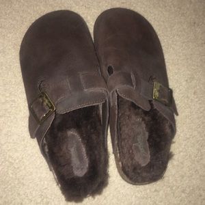 Brown slip on shoes